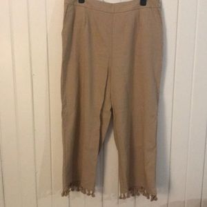 Tan capris with tassels